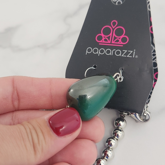 Paparazzi Teal & Turquoise Jewelry Set Necklace And Earrings - Picture 7 of 7